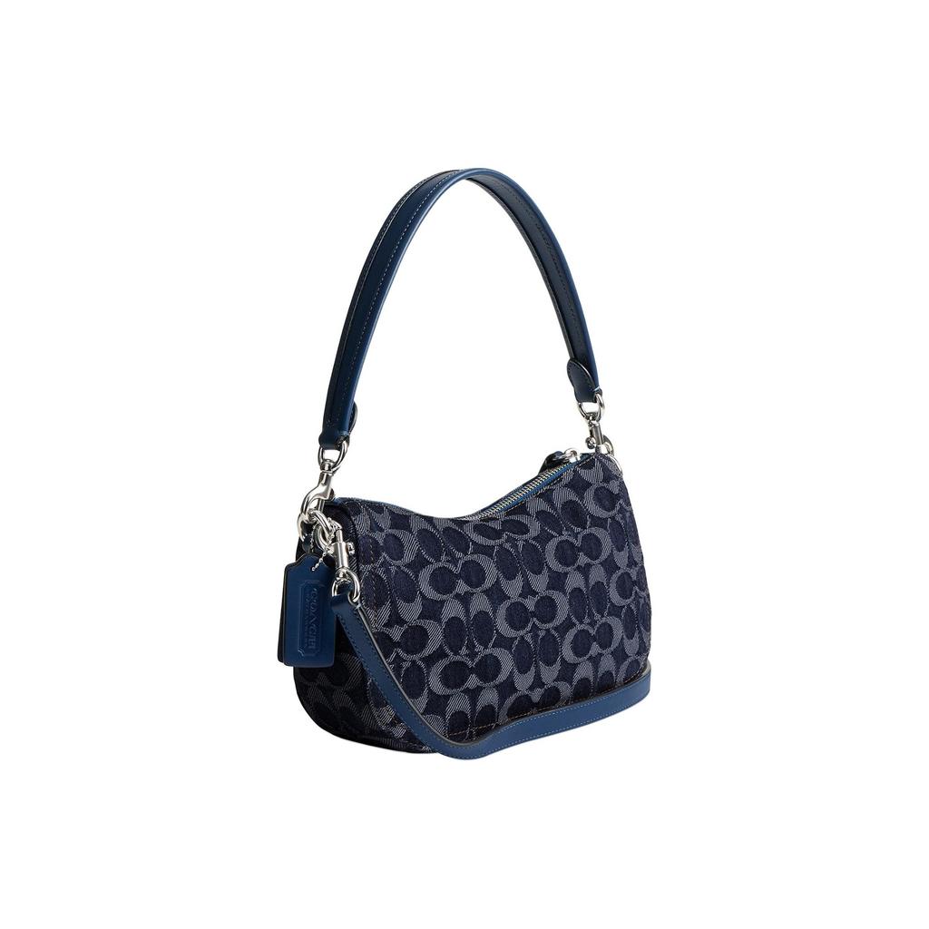 Coach CAT48 Brook Baguette Bag Signature Denim Blue LHRHY