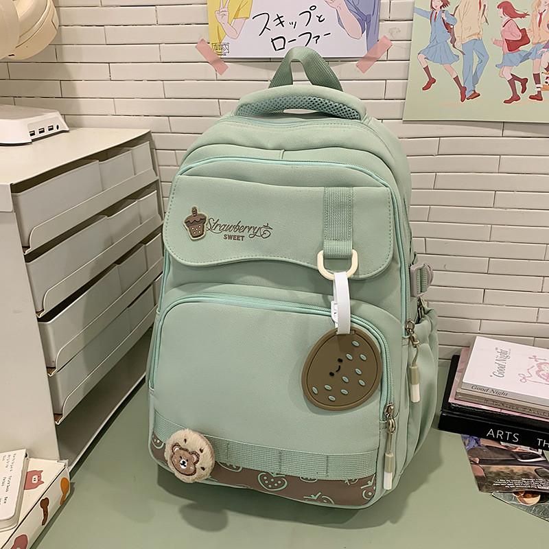 Großer Nylon-Rucksack im Bärenstil mit atmungsaktivem Design für Schule und Universität