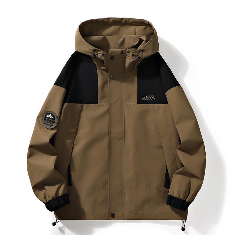 Autumn New Men's Coat Color Matching Loose Large Size Casual Jacket Daily Versatile Trendy Jacket for Men