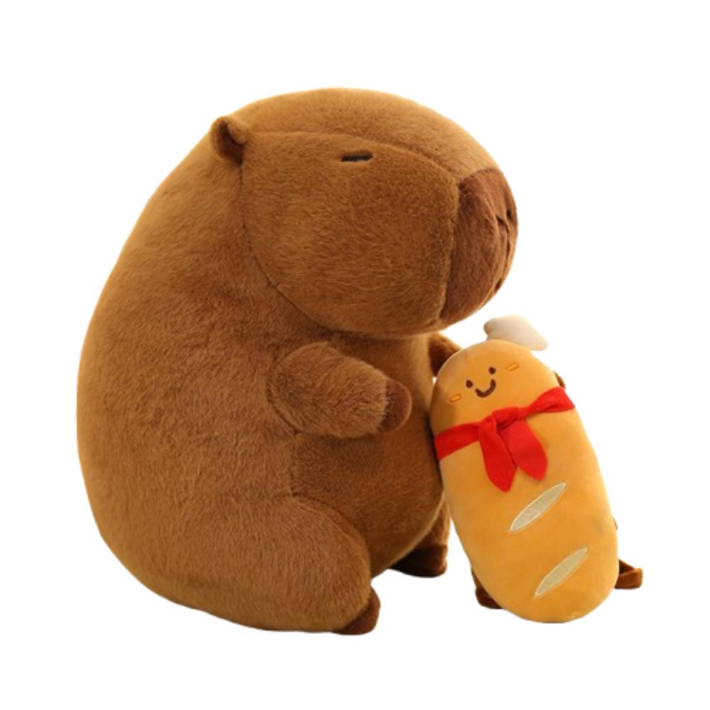 With Croissant Bread Capybara Plush Toys Fluffy Stuffed Capybara Doll  Home Decor Gifts