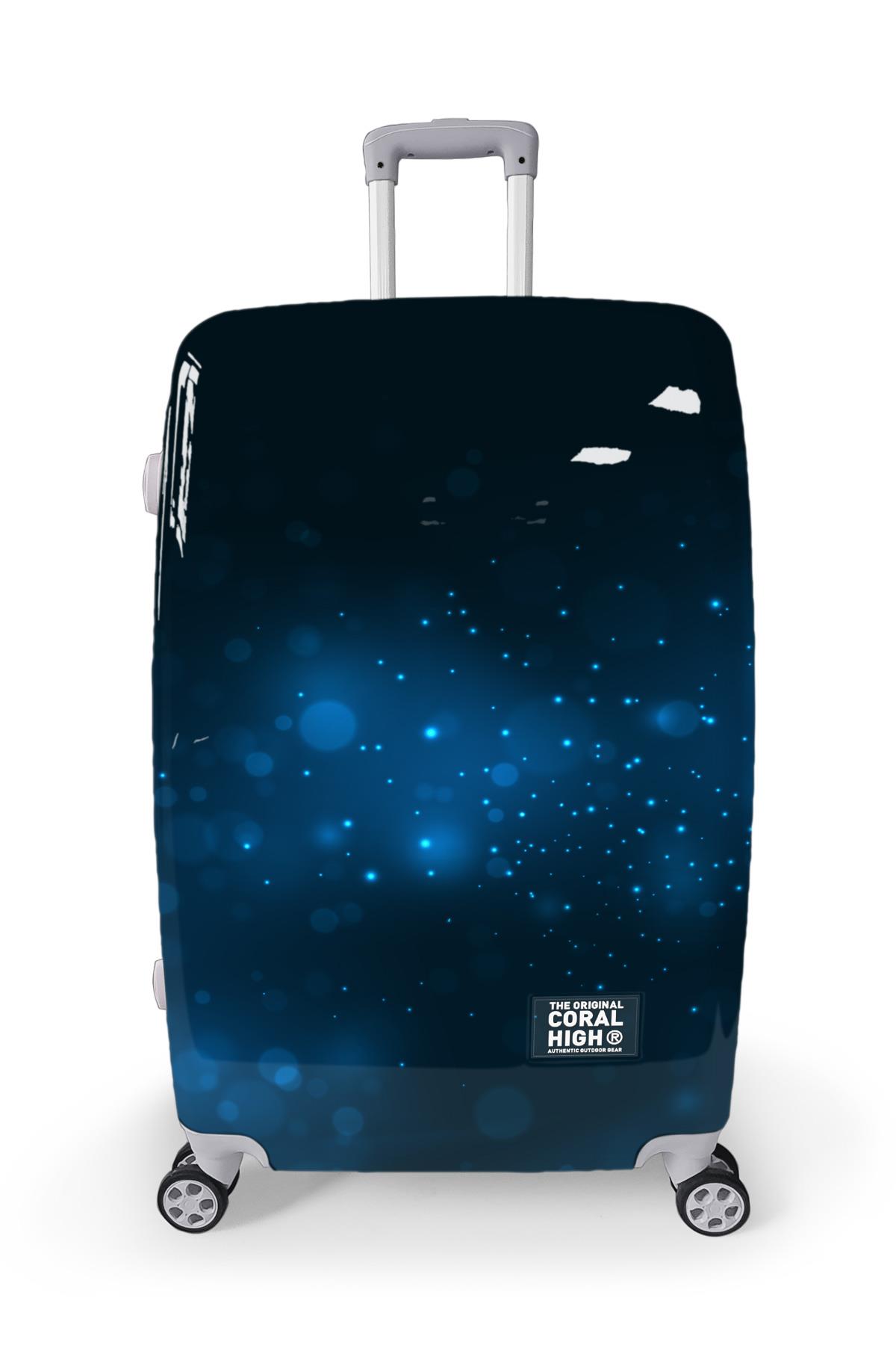 

Чемодан большого размера из ПК кораллового цвета с ярким рисунком (70см) 16828