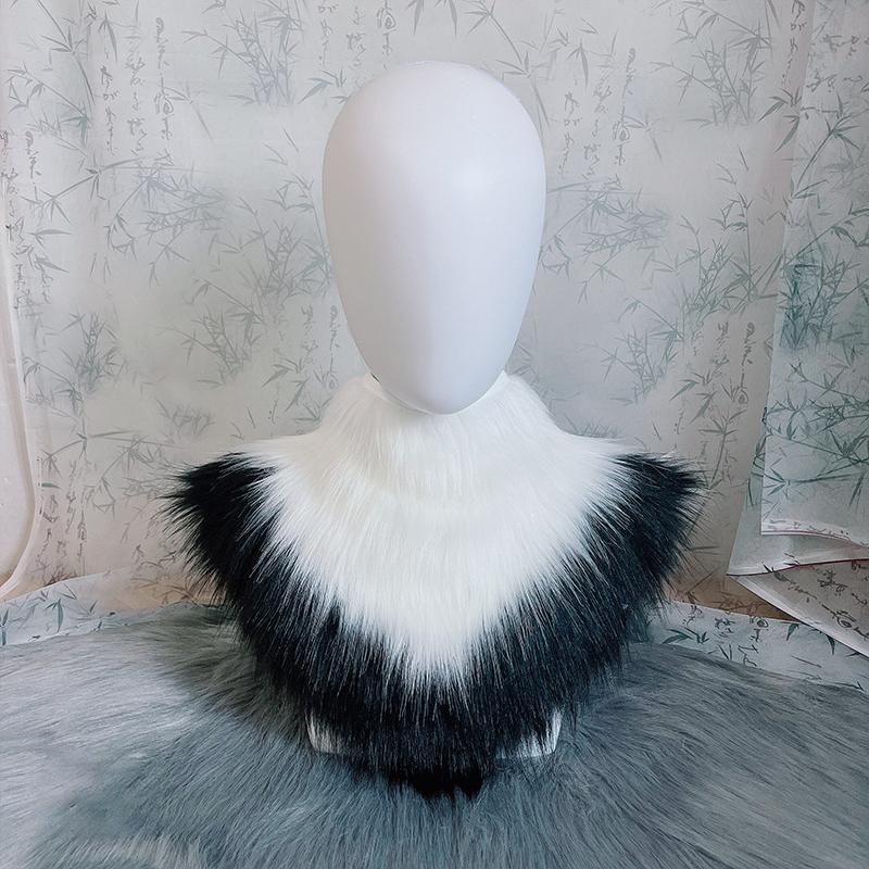 Furry Scarf Bib Collar Vest Fursuits Partial Accessories Short Fur Carnival Party Cosplay Beast Animal Costume Accessories