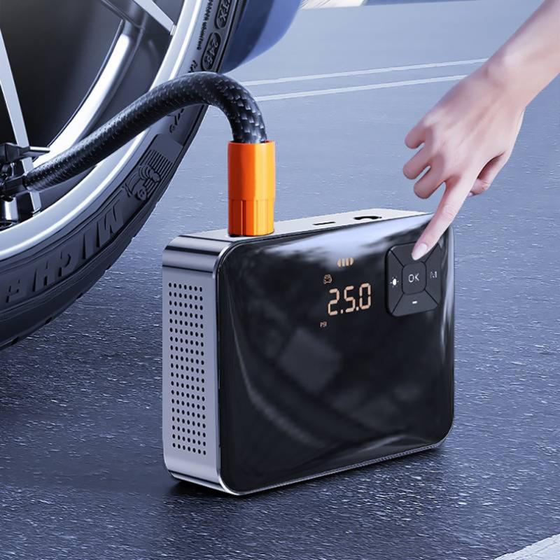 Pompă pentru compresor de aer, portabil, cu afișaj LCD inteligent, umflator pentru anvelope, pompă electrică portabilă fără fir de uz casnic