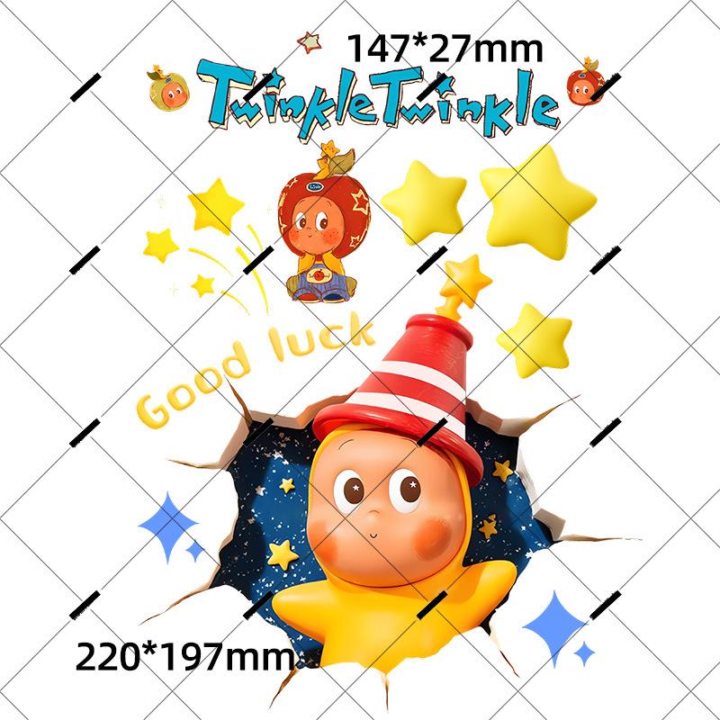 Creative Cartoon Star Electric Motorcycle Waterproof Decals - Cute, Decorative Car Body Stickers