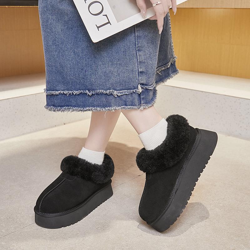Augustus Snow Boots Women's 2025 Autumn and Winter New Thick-soled Mao Mao Shoes One Pedal Fleece Thickened Fashion Short Boots