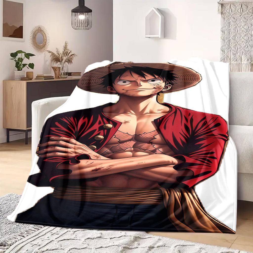 Luffy D Print Blanket Warm Comfortable Flannel Blanket Suitable for Bedrooms,Sofas, Beds,Chairs,Travel -QIAO43