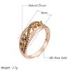 Unique  Rose Gold Color Crystal Ring For Women Fashion Olive Green Natural Zircon Accessories Vintage Daily Jewelry