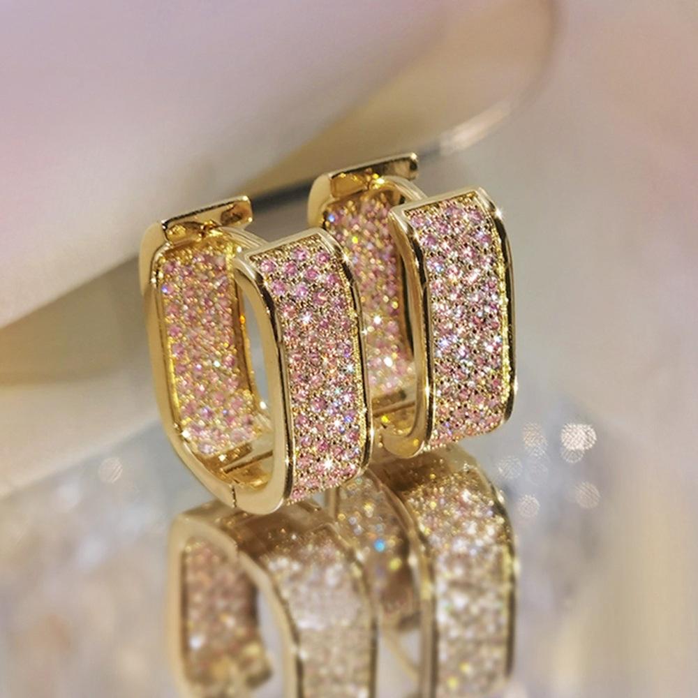 Exquisite Sweet Cool Street Pography With Zircon Inlaid Women'S Ear Buckle Shining Sweet Fashion Simple Accessories