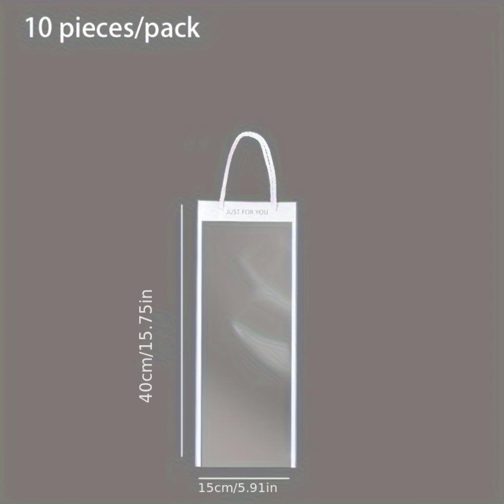 10 Pcs Rectangle Clear Flower Packaging Bags Plastic Flower Bouquet Gift Bags  Festival