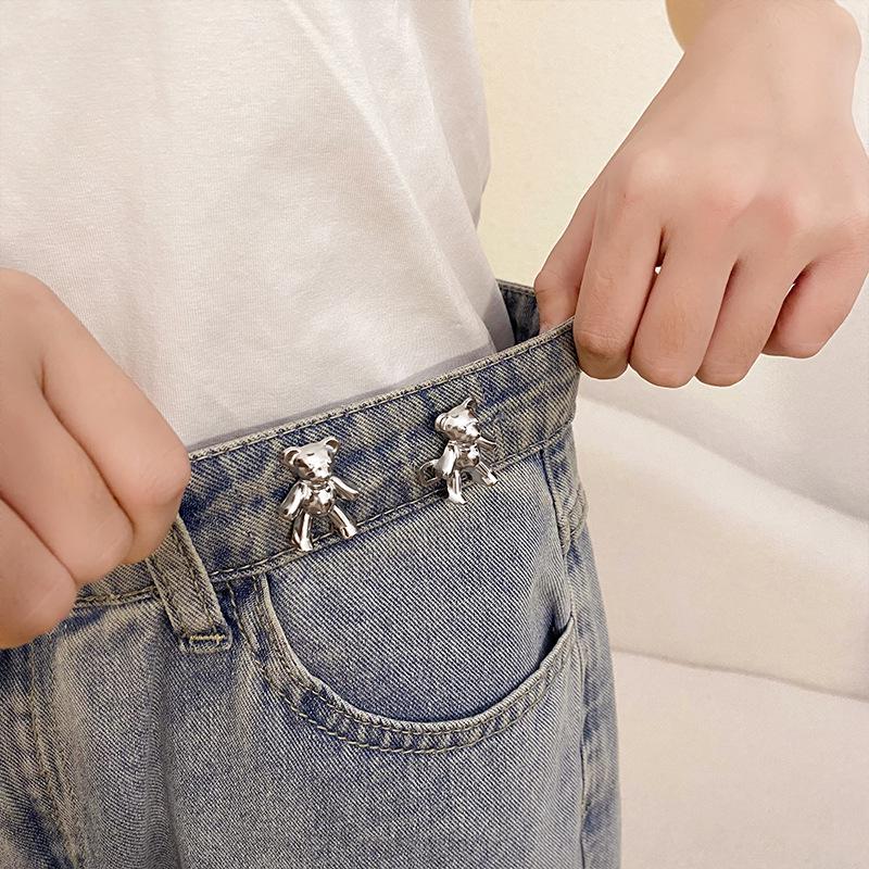 Adjustable Waist Button for Jeans: Bear Pants Tightening Pin