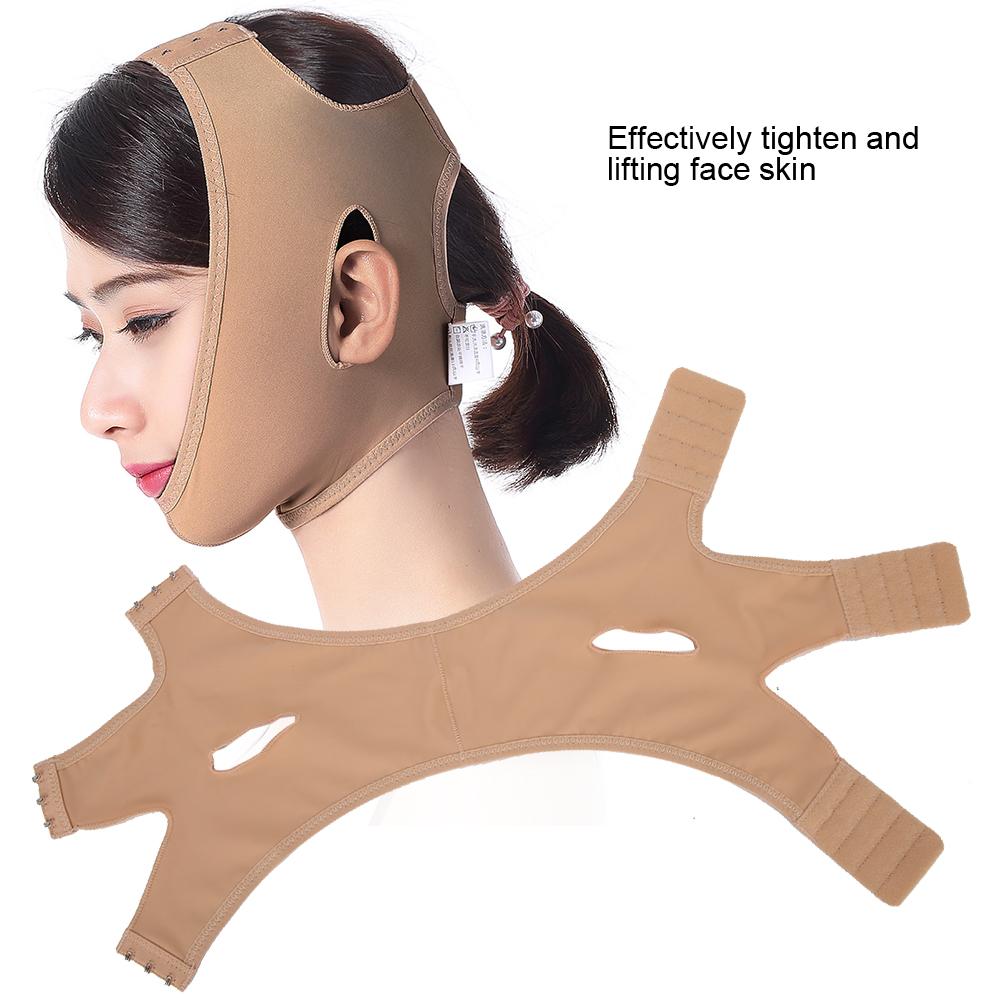 Facial Slimming Mask Bandage V Shape Face Tighten Lifting Anti Wrinkle Belt Skin Color(XS M )