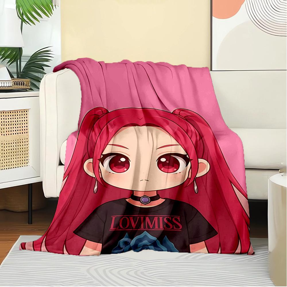 K-POP Anime Dívčí Skupina Čtyři Roční Období Měkká Teplá Přikrývka Celoroční Silně Pletená Polyesterová Přehoz na Postel, Kempování, Cestování Perfektní Dárek