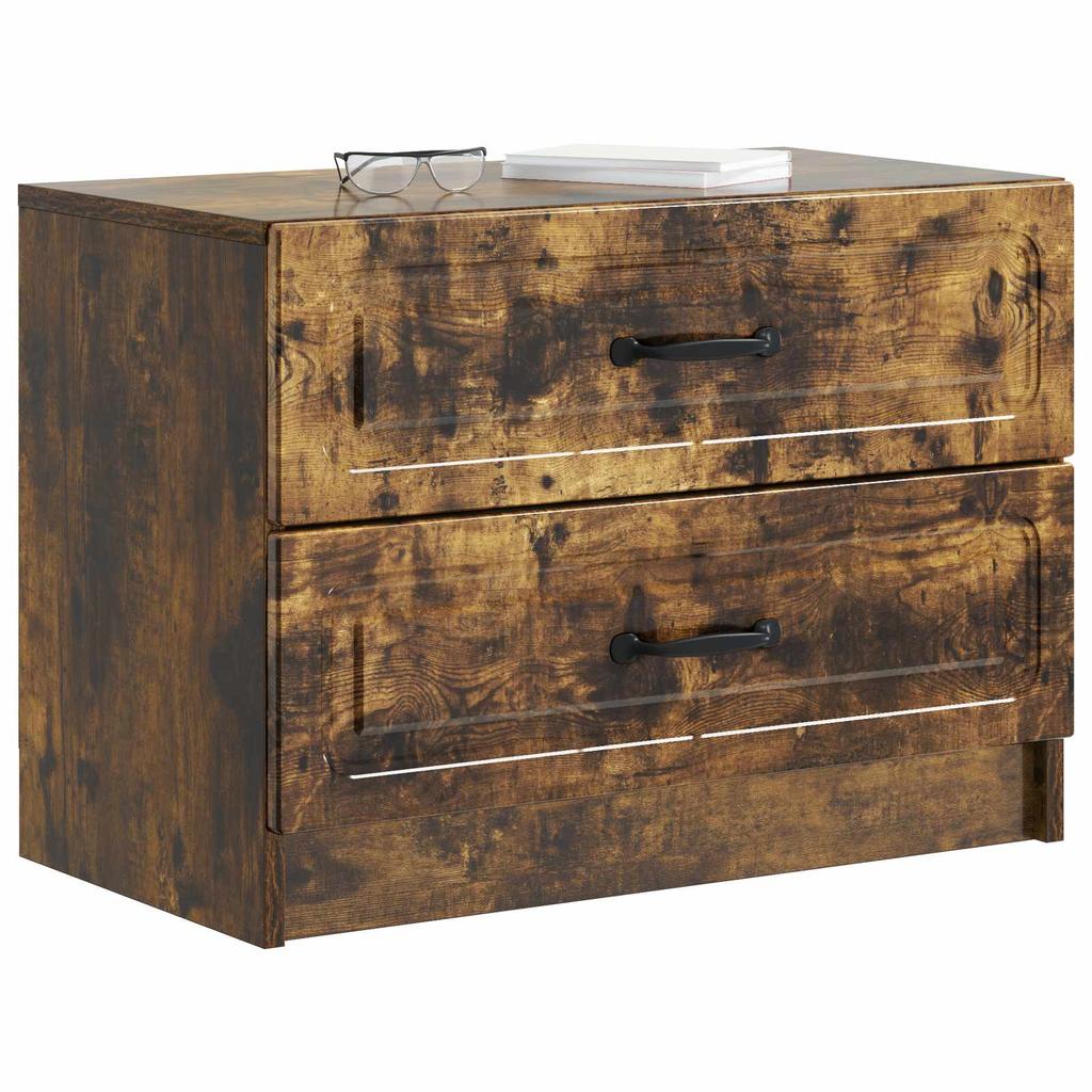 Nightstand Smoked Oak 62 X 34.5 X 44.5 Cm Engineered Wood