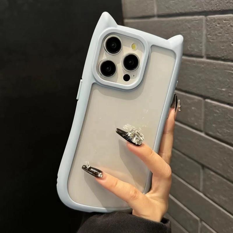 

Luxury Cute Cat Ear Clear Phone Case For For Iphone 11 12 13 14 15 16 Pro Max Plus Transparent Shockproof Acrylic Bumper Back Cover For iPhone 11 Pro