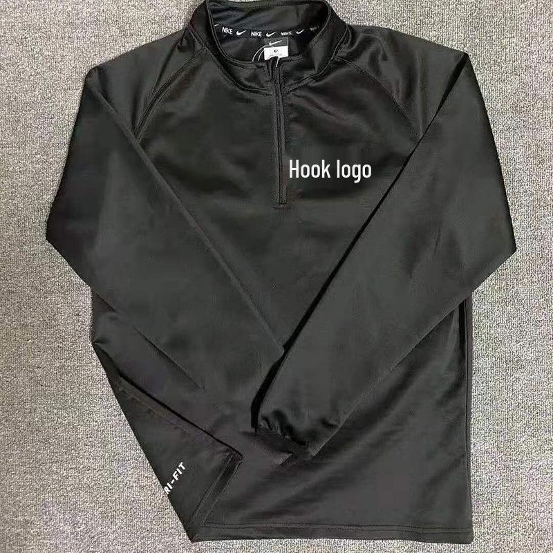 Top de Antrenament Rezistent la Vânt, cu Mânecă Lungă, cu Uscare Rapidă, pentru Bărbați și Femei, pentru Toamnă/Iarnă - Cu Fermoar pe Jumătate, Echipament pentru Alergare și Fitness