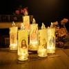 Jésus Vierge Christ Lampe Bougie LED Romantique Sans Flamme Bougie Chauffe-Plat Religieuse Veilleuse Ornement Décoratif de Bureau