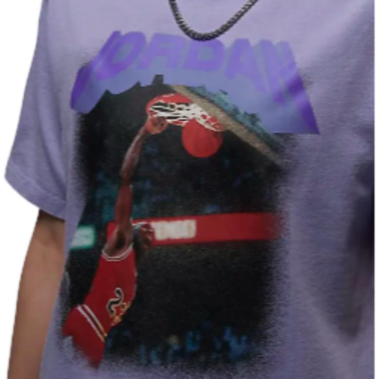 New Jordan Drop Shoulder Sleeve T-Shirt Women's Purple FB5138-500