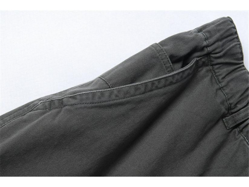 Herren Übergröße Elastischer Bund Weites Bein Mehrfach-Taschen Hose für Frühling und Herbst