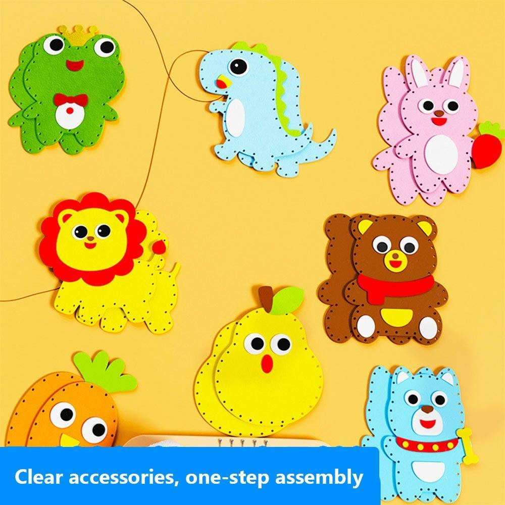 Hand-eye Coordination Cartoon Animal Doll Multicolor Doll Sewing Material Kit DIY Sewing Toy Toy