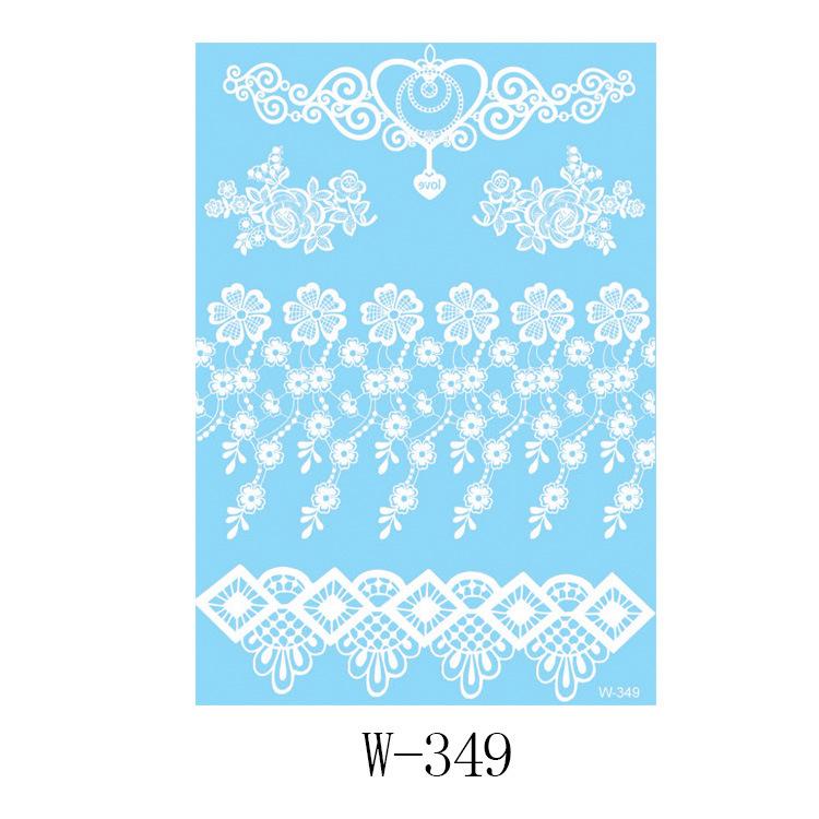 Black And White Lace Tattoo Sticker Wedding Bride Waterproof Tattoo Sticker Tattoo
