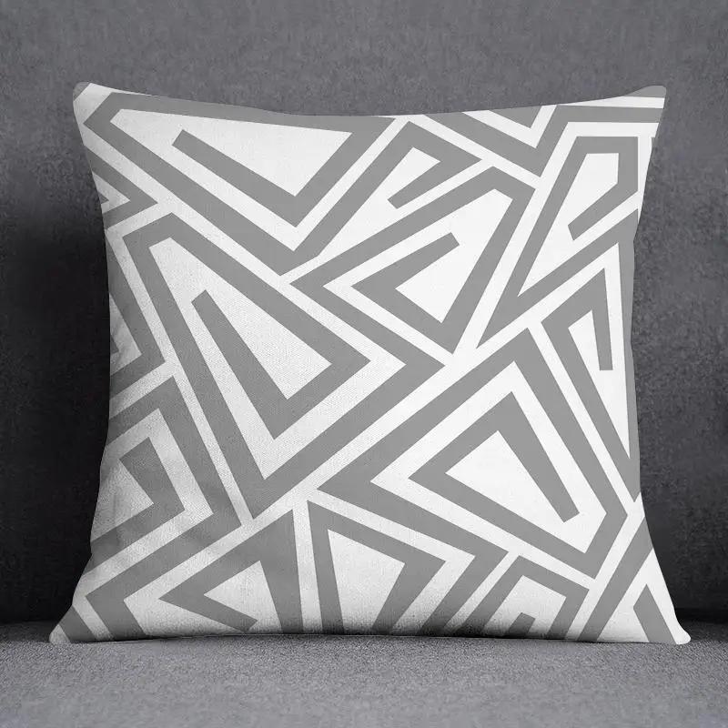 Pillowcase Home Office Decor Cushion Cover Grey Low White Floral Pattern