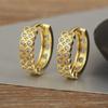 Nidin New Trendy Female S/M/L Sizes Round Earrings For Women Copper Shiny Crystal Zircon Charm Ear Jewelry Wedding Party Gifts