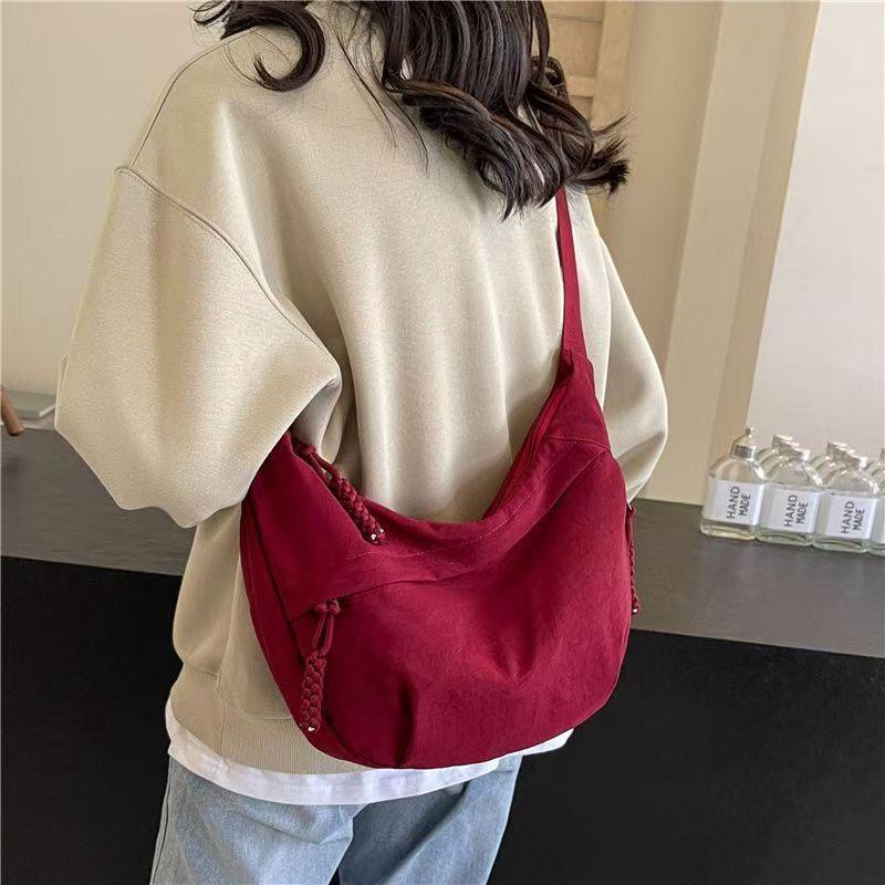 Canvas Bag Canvas Leisure Art Solid Color Large Capacity