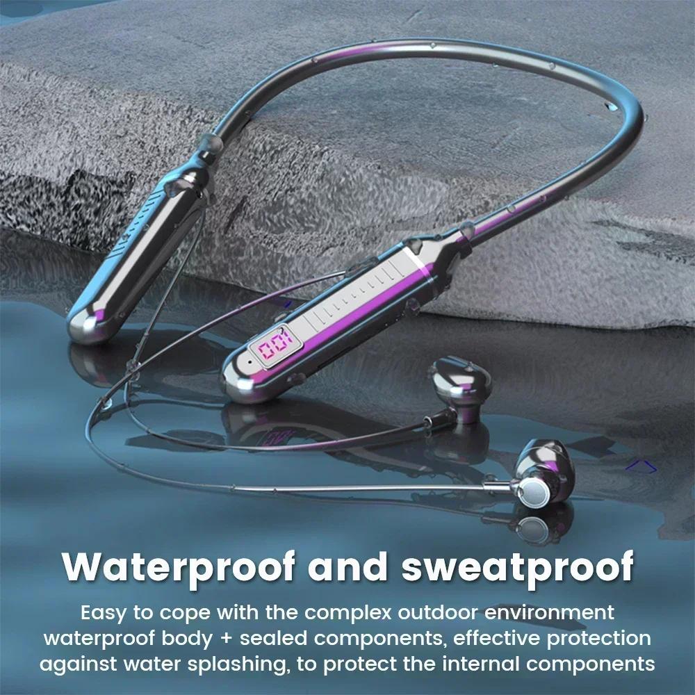 Xiaomi Sports Neckband Headphones Bluetooth Earphones Gaming LED Battery Display Wireless Mic Stereo HIFI TWS Headset Support TF Cards