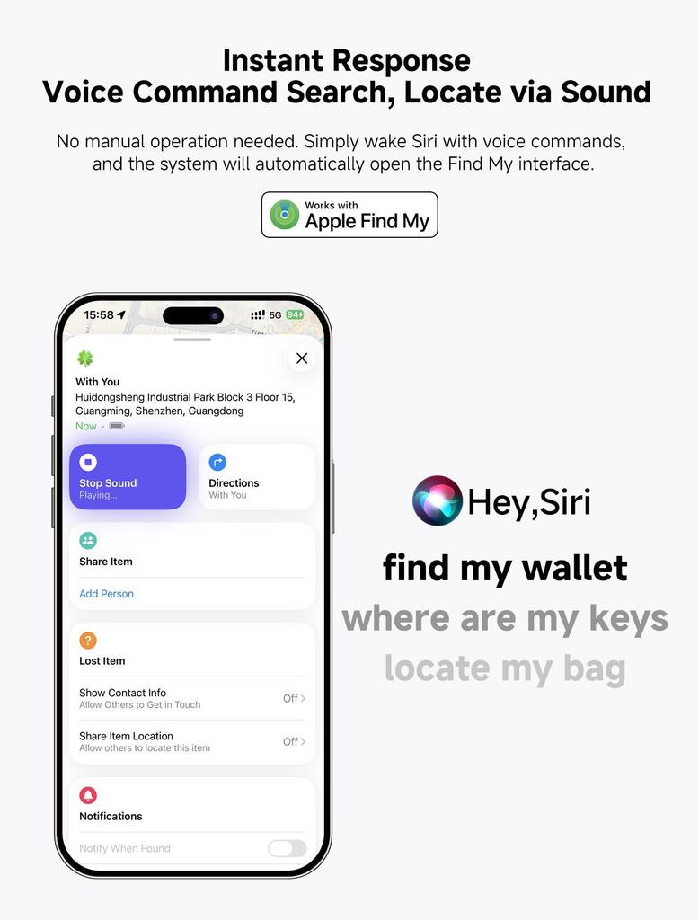 Certified Global Bluetooth Anti-Lost Tracker with Google Find My