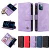 Applicable to iPhone17 leather case 16Pro Samsung S24 multi-card zipper wallet diagonal span leather case A05S matte solid color
