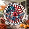 Land of the Free Because of the Brave Patriotic Metal Wall Sign Home Living Room Decor