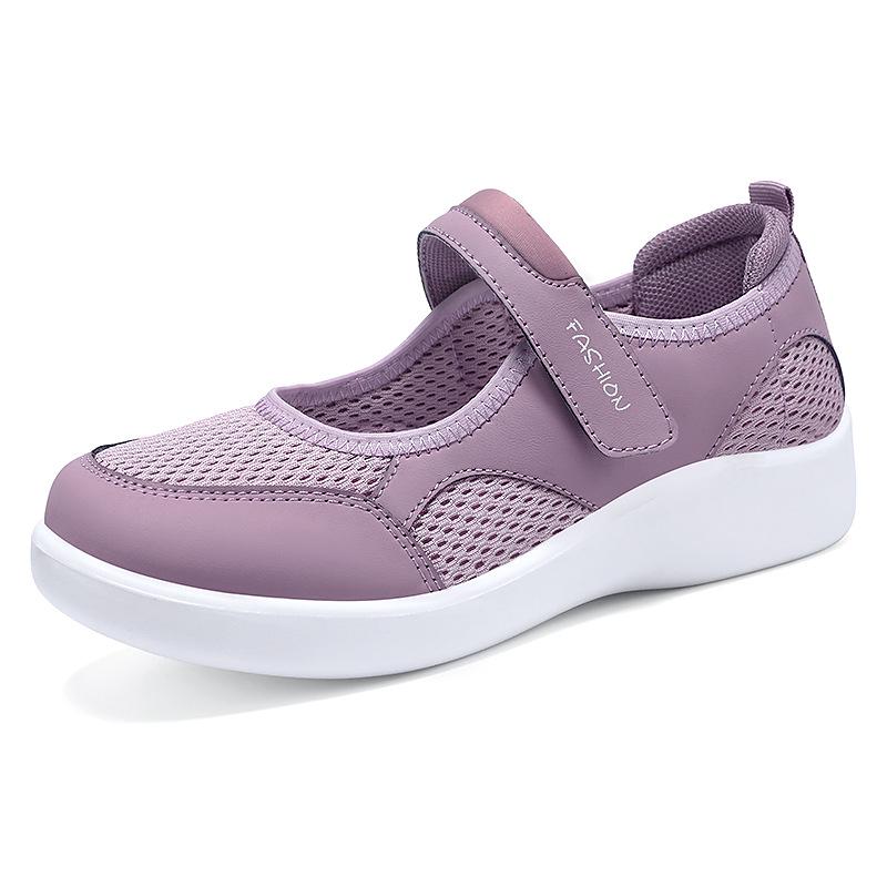 Women's Summer Breathable Casual Velcro Shoes - Soft Sole, Comfortable for Middle-Aged & Elderly Mothers