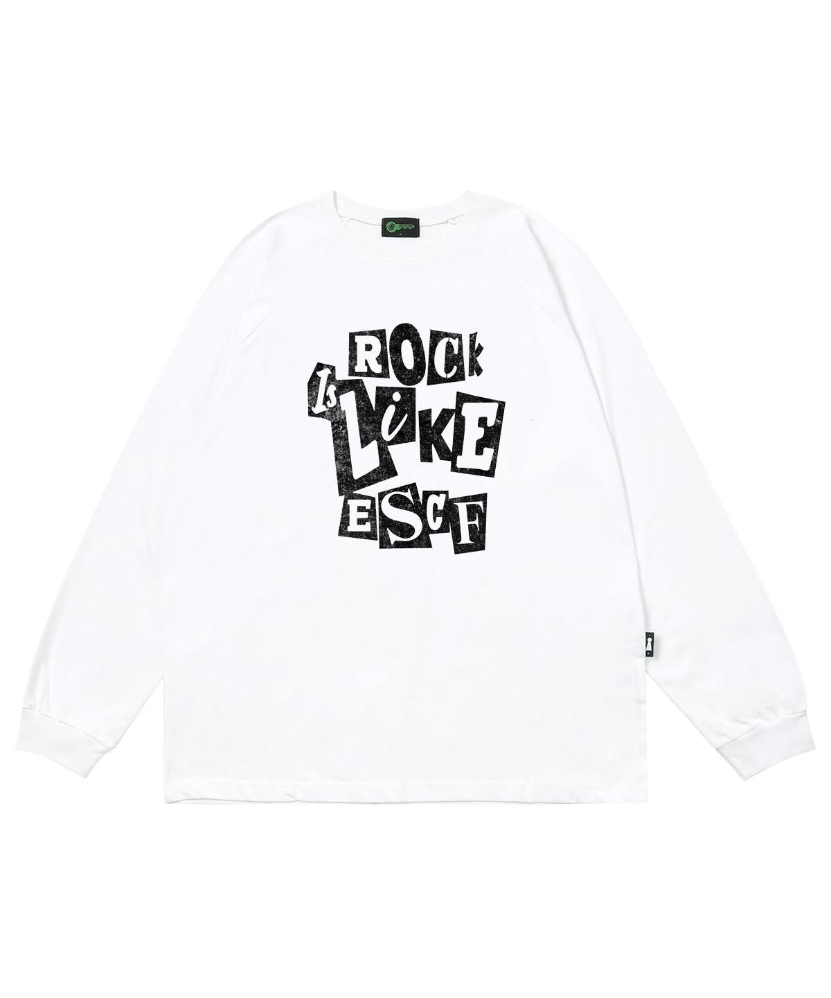 Escape From Rock Is Like Escf Print Long Sleeve White L