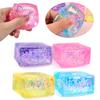 Sequins Ice Cube Square Squeeze Toys Creative Maltose Recovery Cube Quick Pinch Soft TPR Toy Squishes