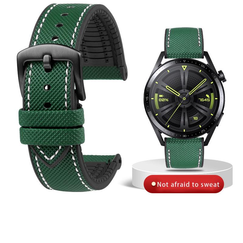 20mm 21mm 22mm 23mm 24mm universelles Nylon FKM-Gummi Unterarmband Wasserdichtes Uhrenarmband für Omega IWC SEIKO Uhr Herrenarmband