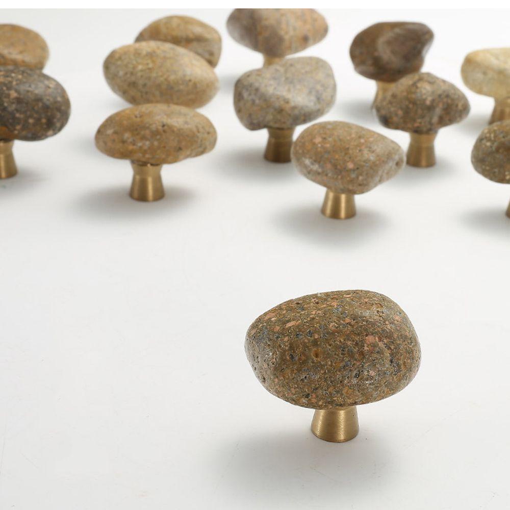 Metal Base Furniture Hardware Wine Cabinet Drawer Knobs Stone Handles Drawer Pulls Door Handle
