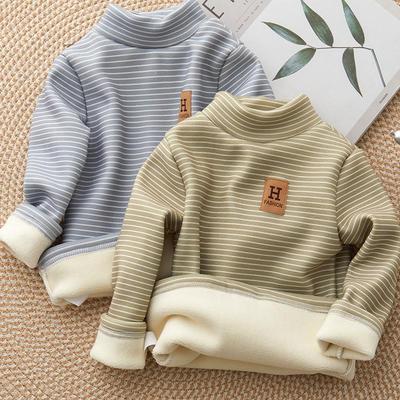 Kids' Fleece Turtleneck Top Warm Long-Sleeve Top for Boys & Girls, Ideal for Autumn/Winter.