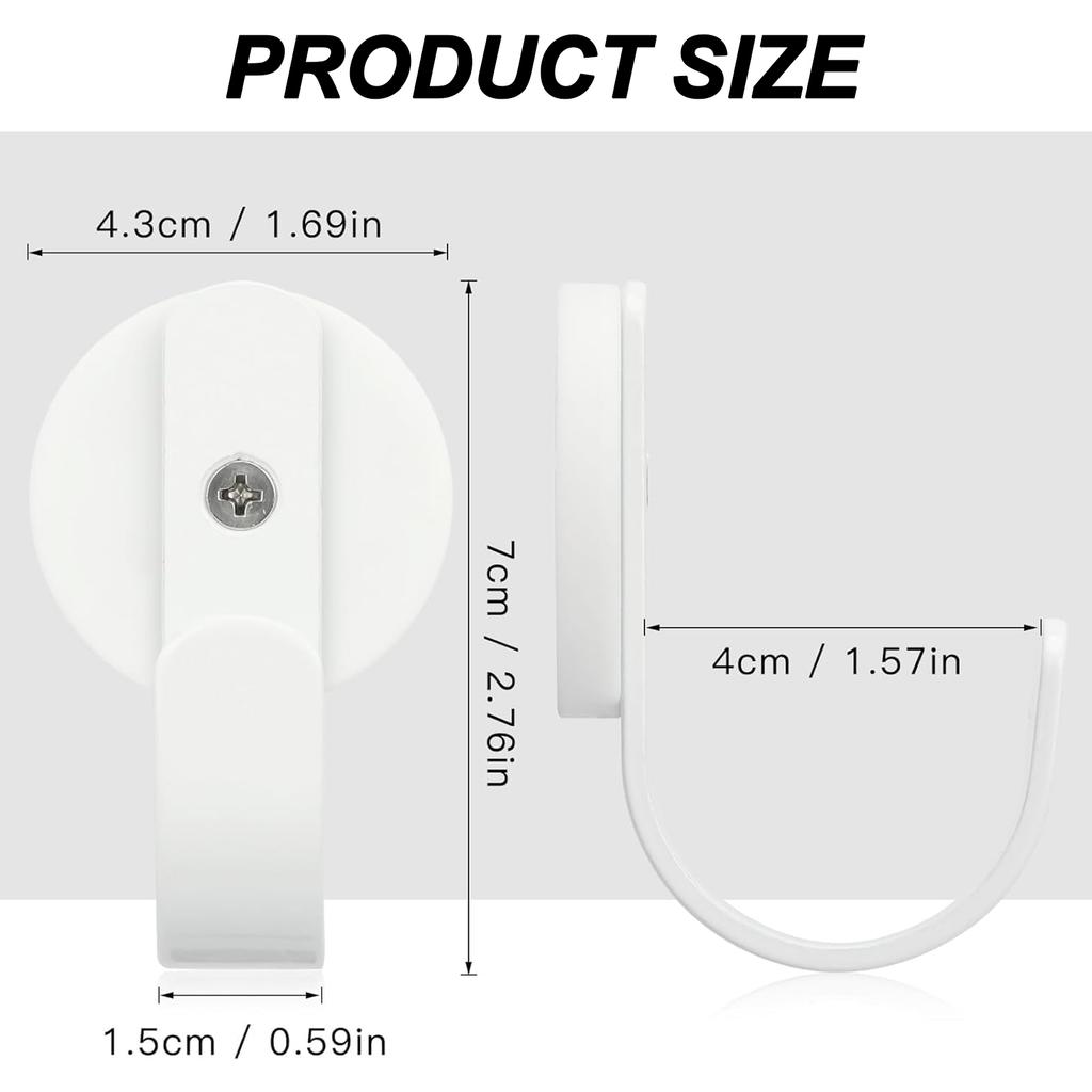 white Metal Magnetic Hooks Cruise Hooks Durable Heavy Duty Kitchen Utensil Hanger for Office Garage Shed Gym Lockers
