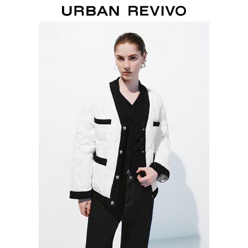 

UR Women s Elegant V-Neck Diamond Quilted Down Jacket S