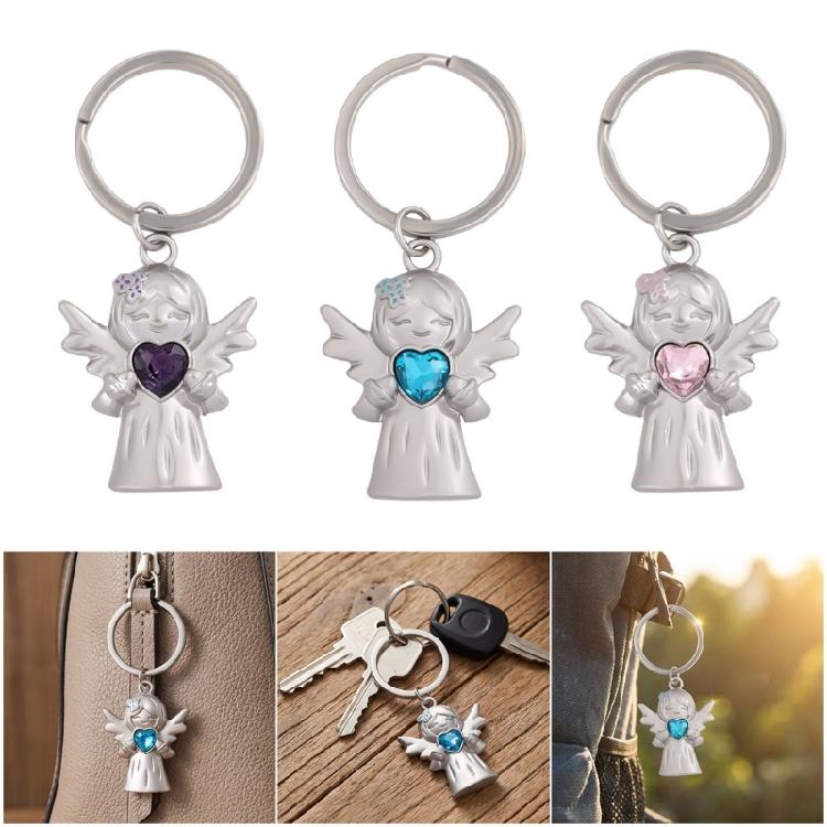 Alloy Angel Keychain Decorative Charm For Keys Or Bags Featuring Heart Symbol Luck Ideal Present