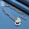 925 Sterling Silber Liebe Herz Anhänger Armband Schmuck