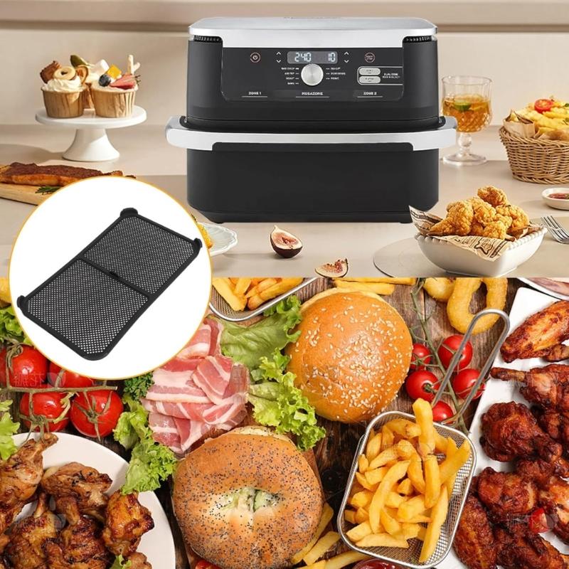 Nonstick Air Fryers Silicone Splatter Shield with Enhancing Airflows Design Reusable Dishwasher Safe Kitchen Supplies