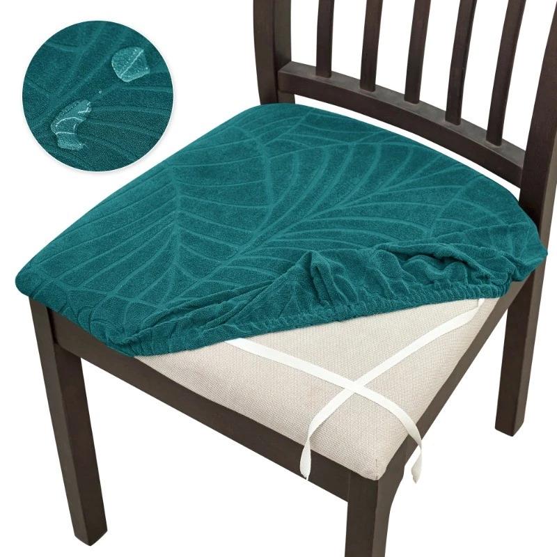 1/2/4/6 Pieces Leaf Jacquard Chair Seat Cover Scratch Resistant Soft Stretch Dust Cover