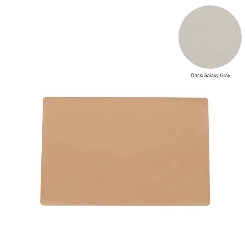 Double-Sided Solid Color PU Leather Placemat Waterproof Oil-Proof Disposable Western-Style Placemat Solid Color Household PVC Anti-Scald Placemat