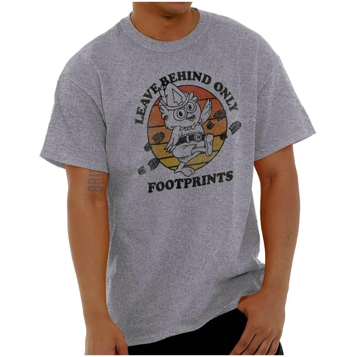 Cool Woodsy Owl Leave Behind Only Footprints Womens or Mens Crewneck T Shirt Tee XL