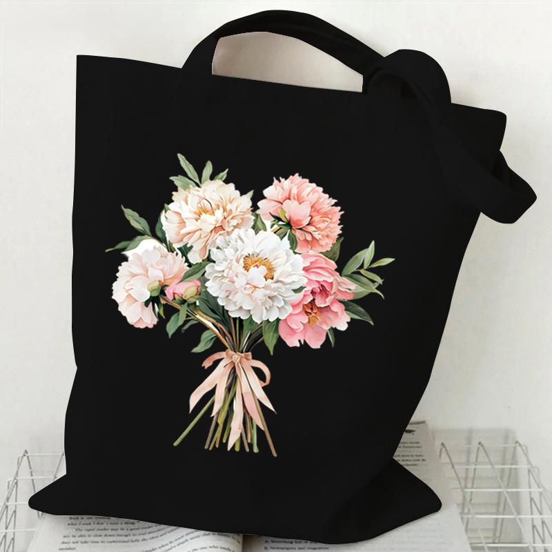 Woman's Shoulder Bag Wildflowers Vintage Tote Bags Canvas Shoulder Bags for Travel Daily Commute Women's Reusable Shopping Bag
