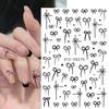 Nail Sticker Wine Red Bow Tie Line Feather Nail Enhancement Back Glue Nail Jewelry Nail