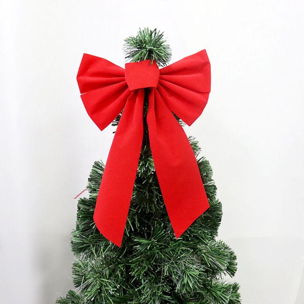 with Tie Red Velvet Bow Large Size Wreath Bow Household Gift Wrapper Bow  Wedding