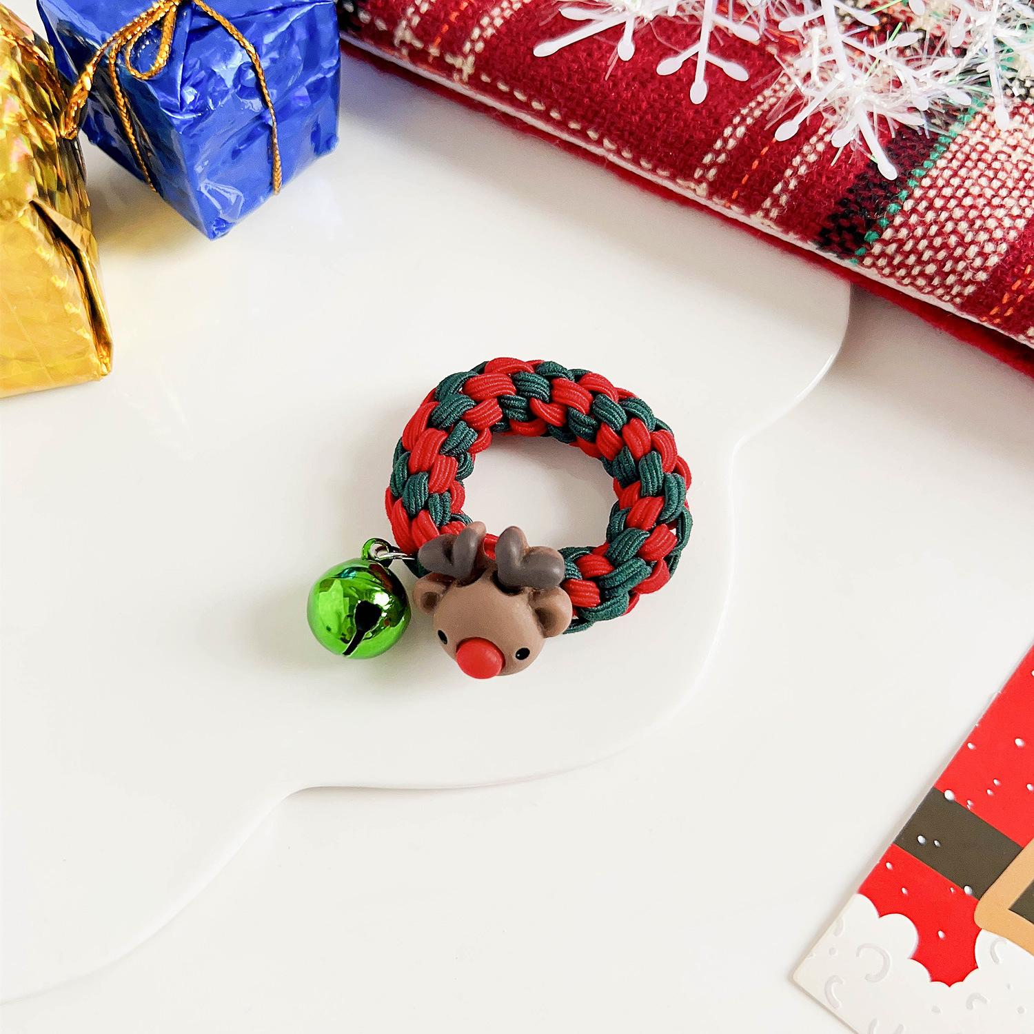 

Santa Claus Elk Hair Rope Tie Hair Thick Rubber Band Hair Accessories Headdress Sweet Girl Hair Rope Headband