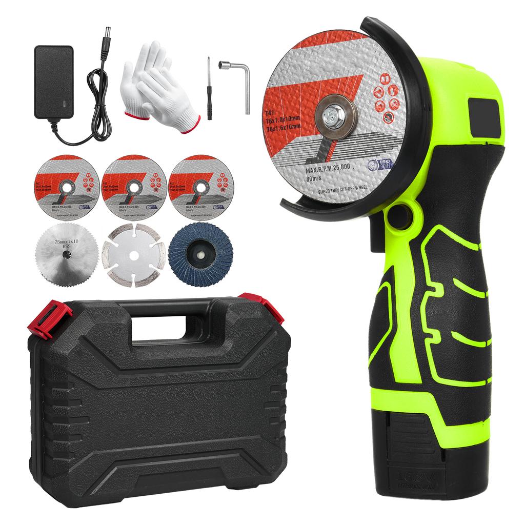 Esmerilhadeira angular sem fio 7000RPM Mini ferramenta de esmerilhamento elétrico com 1 peça de bateria de 16,8 V e 2000 mAh
